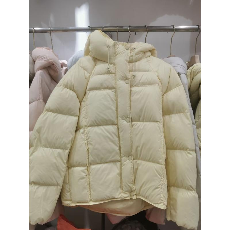 Down Jacket Women, New Short Hooded Loose Bread Jacket In Autumn and Winter, Thickened White Duck Down Warm Jacket