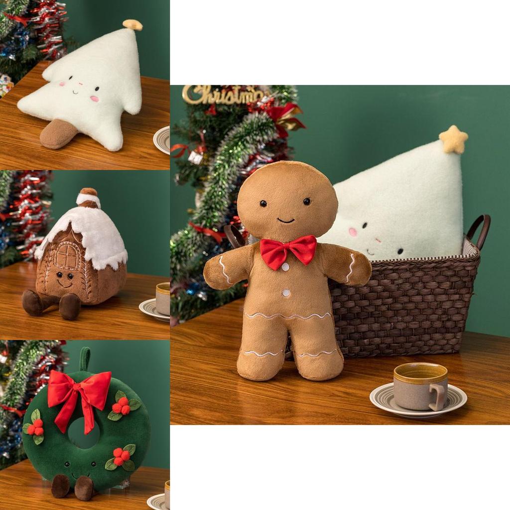 Adorable Christmas Gingerbread Man Plush Toy Pillow Doll Ornament