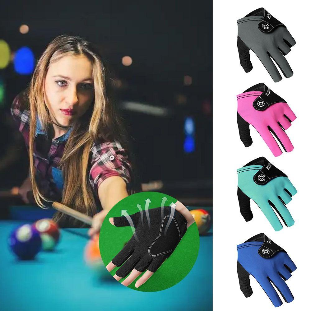 

Нековзкі рукавички для більярду Еластичні тренувальні рукавички для більярду Рукавички з половиною пальців Фітнес-аксесуари чорний