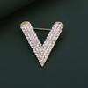 Women's V Shape Brooch Pin Metal Lapel Pins Anti Slip Clothing Accessory for Blouses Sweaters Coats