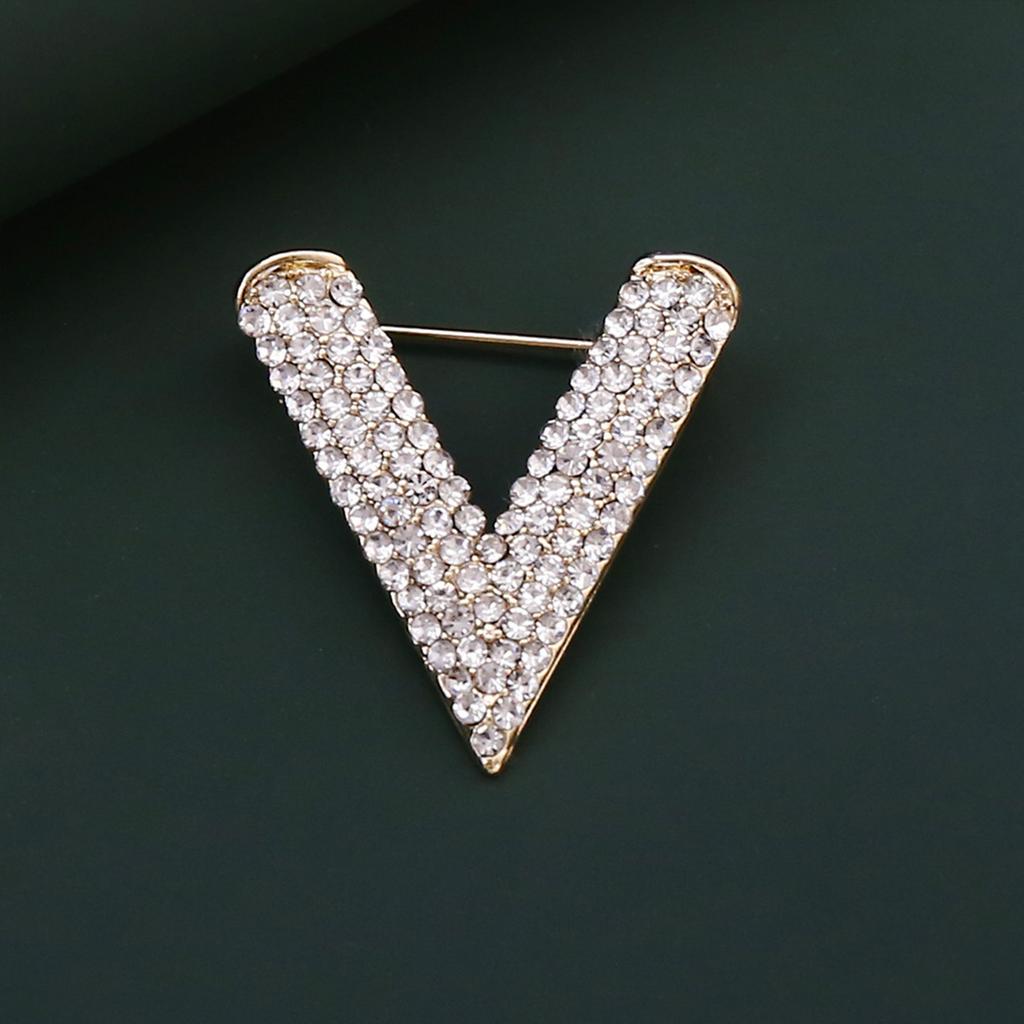 Women's V Shape Brooch Pin Metal Lapel Pins Anti Slip Clothing Accessory for Blouses Sweaters Coats