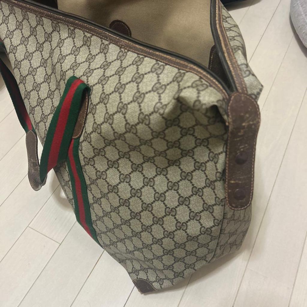 Used OLD GUCCI GG Boston Bag Sherry Line for travel