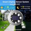 4-piece outdoor solar ground lights, 8 LED solar ground lamps, waterproof, suitable for patios and gardens (white light)