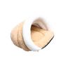 Adorable Sleep Pad Winter Warm Pet Nest Bed Pet Supplies Creative Cat Sleeping Nest (Beige, Size S, Without Ear Style)