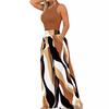 Summer Clothes Women Print Two-piece Set Smooth Sleeveless T-shirt, Wide Leg Pants Fashion Clothing