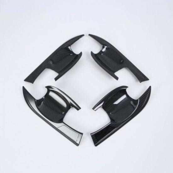 Carbon Fiber Door Handle Bowl Cover Trim For Mitsubishi Eclipse Cross 2018-2022
