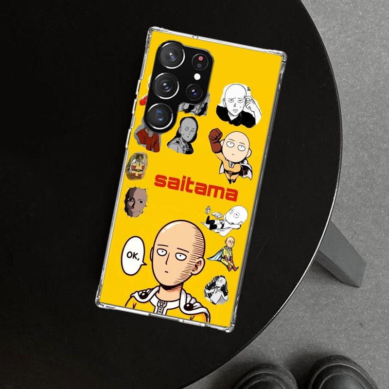 One P-Punch-Man Saitama King Phone Case Cover for Samsung Galaxy S26 S25 Edge S24 S23 Ultra S22 Plus S21 FE S20 + Art Customized