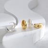 Plated U Shape Brushed Frosted Hoop Earrings For Women Thick Minimalist Korea Earring Fashion Jewelry