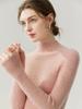Women's Pure Cashmere Slim-Fit Sweater, Half-High Neck, Knit Base Layer, Autumn/Winter Collection