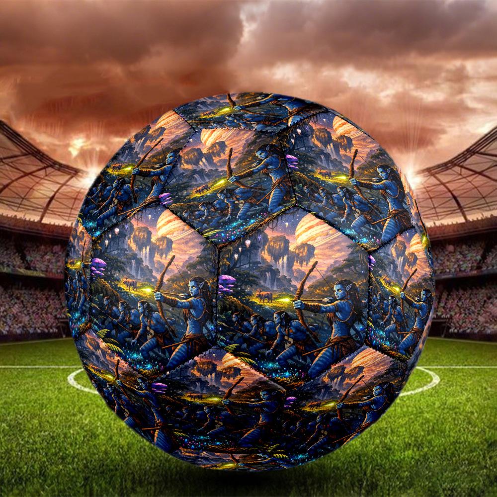 Avatar Print Size 5 Soccer Ball, Standard Match Football for Sports Game and Team Practice, Ideal Gift for Soccer Fans