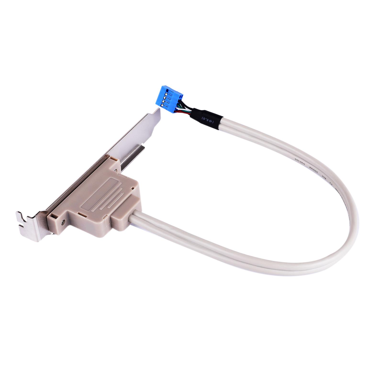 

2 Ports USB 2.0 Motherboard Rear Panel Expansion Bracket to 9 Pin Header Cable Adapter Expander Rear Brackets for PC Case