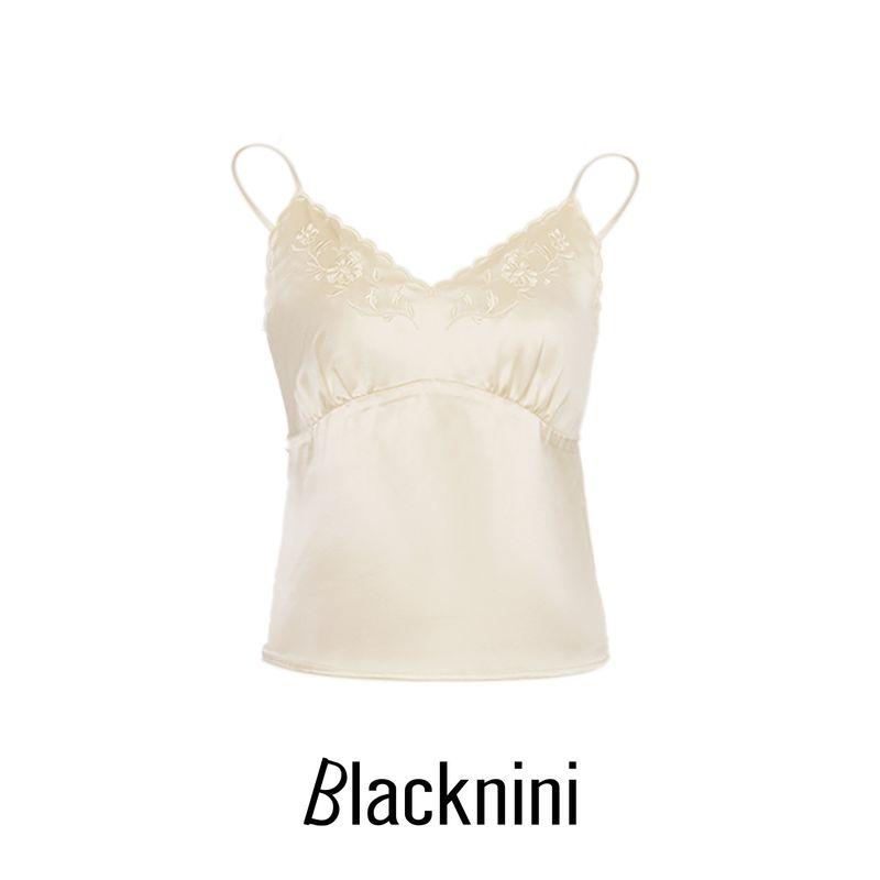 

Blacknini Инь Хуафу/Романтичный и Благородный Атлас из Ацетата Высокой Плотности с Вышивкой Шелковой Нитью Волна Двухцветный Слинг White L