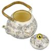 Pear-shaped Enamel Teapot Floral Enameled Tea Jug Retro Water Kettle