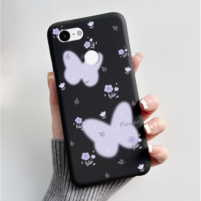 For Google Pixel 3 XL Case Black Bumper Soft TPU Silicone Cover for Pixel 3 XL Phone Cases Pixel3 3XL Butterfly Flower Capa