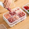 Transparent 4/6 Grids Storage Box Refrigerator Large Capacity Container Storage Box Frozen Meat Compartment Food Kitchen Tool