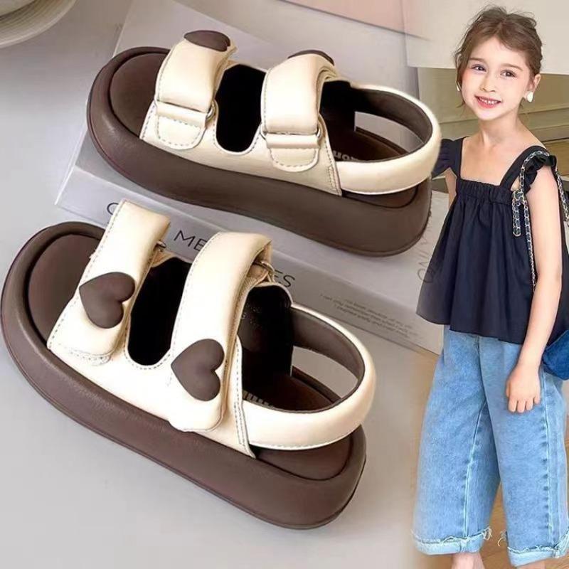 Girls Summer Open Toe Sandals Thick Soft Sole Non-slip Beach Princess Shoes for Kids