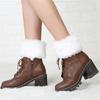 Solid Color Short Knee Boots Cover Soft Fluffy Fuzzy Foot Covers Warm Foot Sleeve  Winter