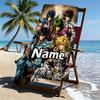 Custom Name Personalized Saint Seiya Print Beach Towel, for Trip Camping Beach Party Home Decor, Birthday Gift for Family & Friends