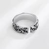 Vintage Vine Pattern Ring Silver Color Punk Gothic Retro Open Ring for Men Women Black Trend Unisex Jewelry Accessories