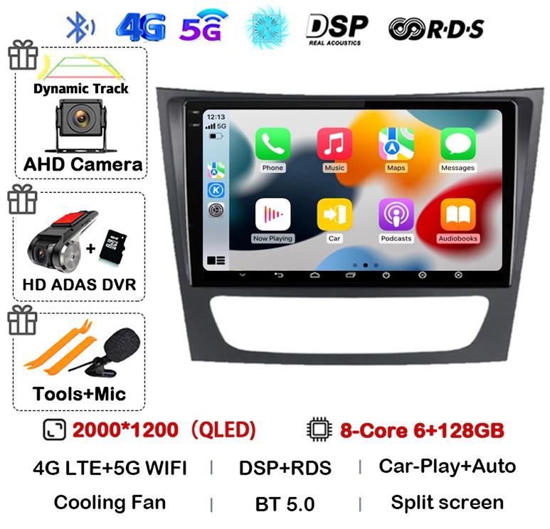 Android 14 Auto Carplay Car Radio For Mercedes Benz E-class W211 E200 E220 E300 E350 E240 CLS 2002-2010 Multimedia Player Stereo