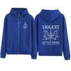 Violent Little Thing Zipper Hoodie Harajuku Pullover Tops Streetwear Fourth Wing Fan Gift V-Neck Sweatshirts Dragon Rider