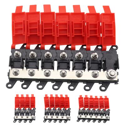 3/4/5/6 Way Car Midi Fuse Box Block Holder 200A High-Power Fuse Box Bolt On Fuse Type Power Distribution for RV Car Boat Bus