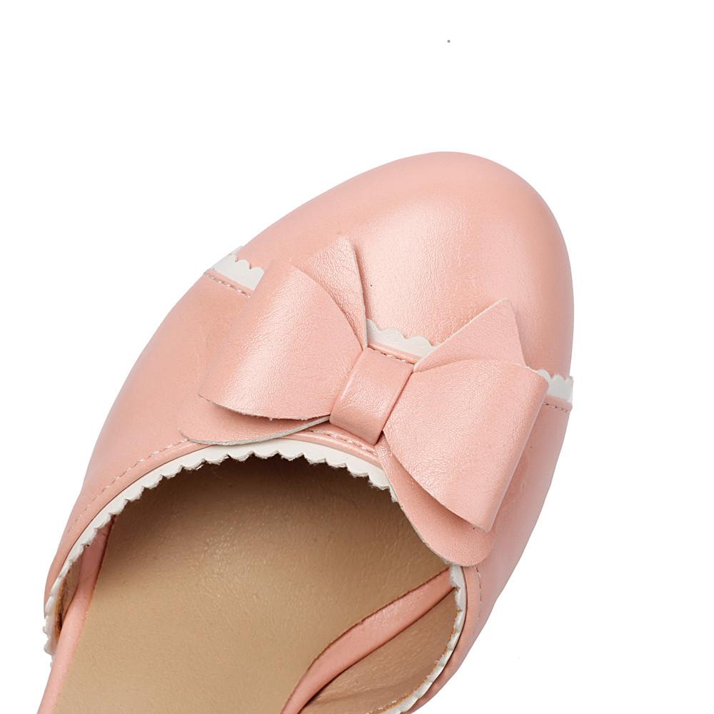 Fashion Spring Sweet Women Hght Heels Sandals Fashion Pink Beige Black Heels Wrap Toe Lolita Pumps For Girls Bow-tied Party Dress Shoes