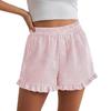 Women's Y2K Ruffle Striped Casual Shorts with Pockets - Spring/Summer Pajama Beachwear