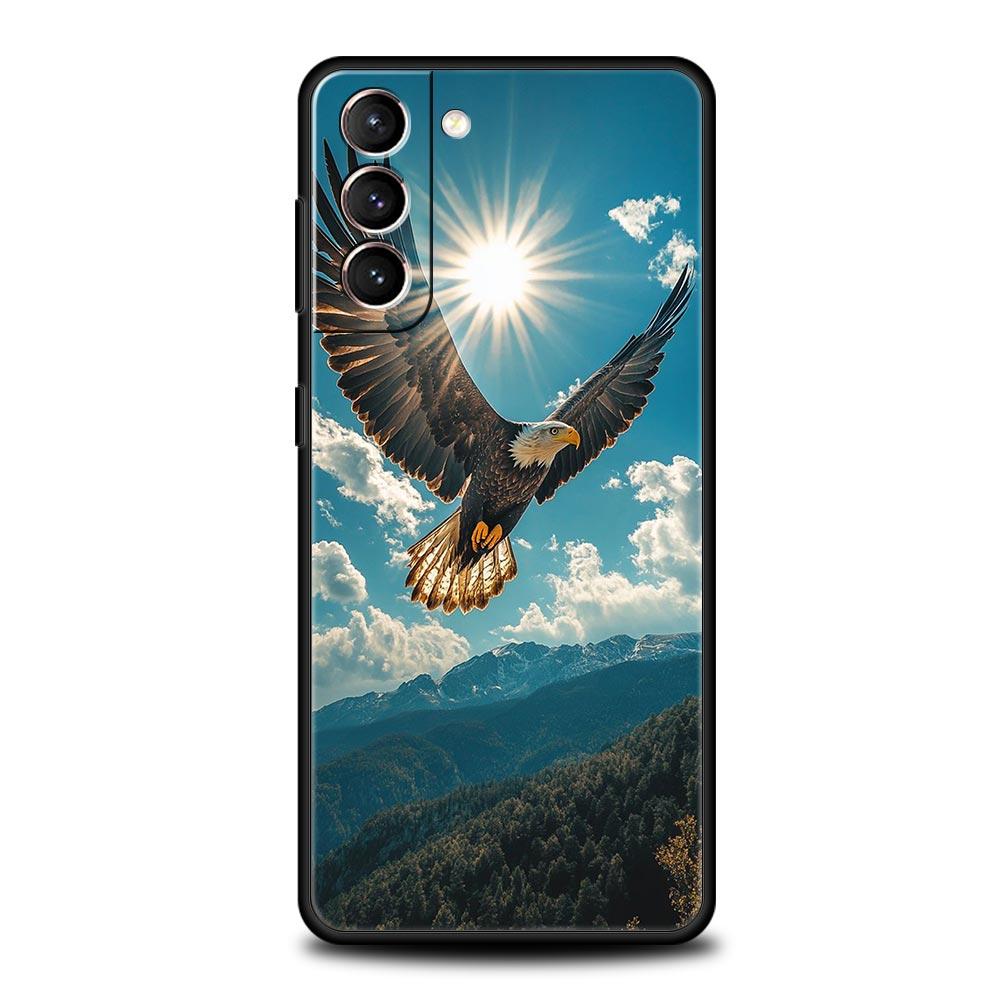 Eagle Phone Case For Samsung Galaxy S26 Ultra S25 Plus S24 FE S23 S22 5G S21 S20 Cover Black Soft