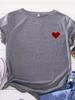 on Chest Little Red Heart Print T Shirt Women Short Sleeve O Neck Loose Tshirt Summer Women Tee Shirt Tops Camisetas Mujer
