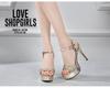2021 New Fashion Waterproof Platform Sequin Strap High Heels - Women's Wedding & Banquet Sandals