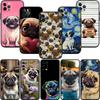 LO27 Cute Pug Dog Soft Shell Phone Case for Samsung Galaxy Note 10 20 S23 S24 S25 Ultra FE Plus Edge Lite A02S A35 A07 A17
