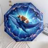 Whales and Pets Pattern Pattern New Style Umbrella, 1 Piece Automatic Folding Umbrella, Portable Travel Umbrella, Outdoor Umbrella, Birthday Gift
