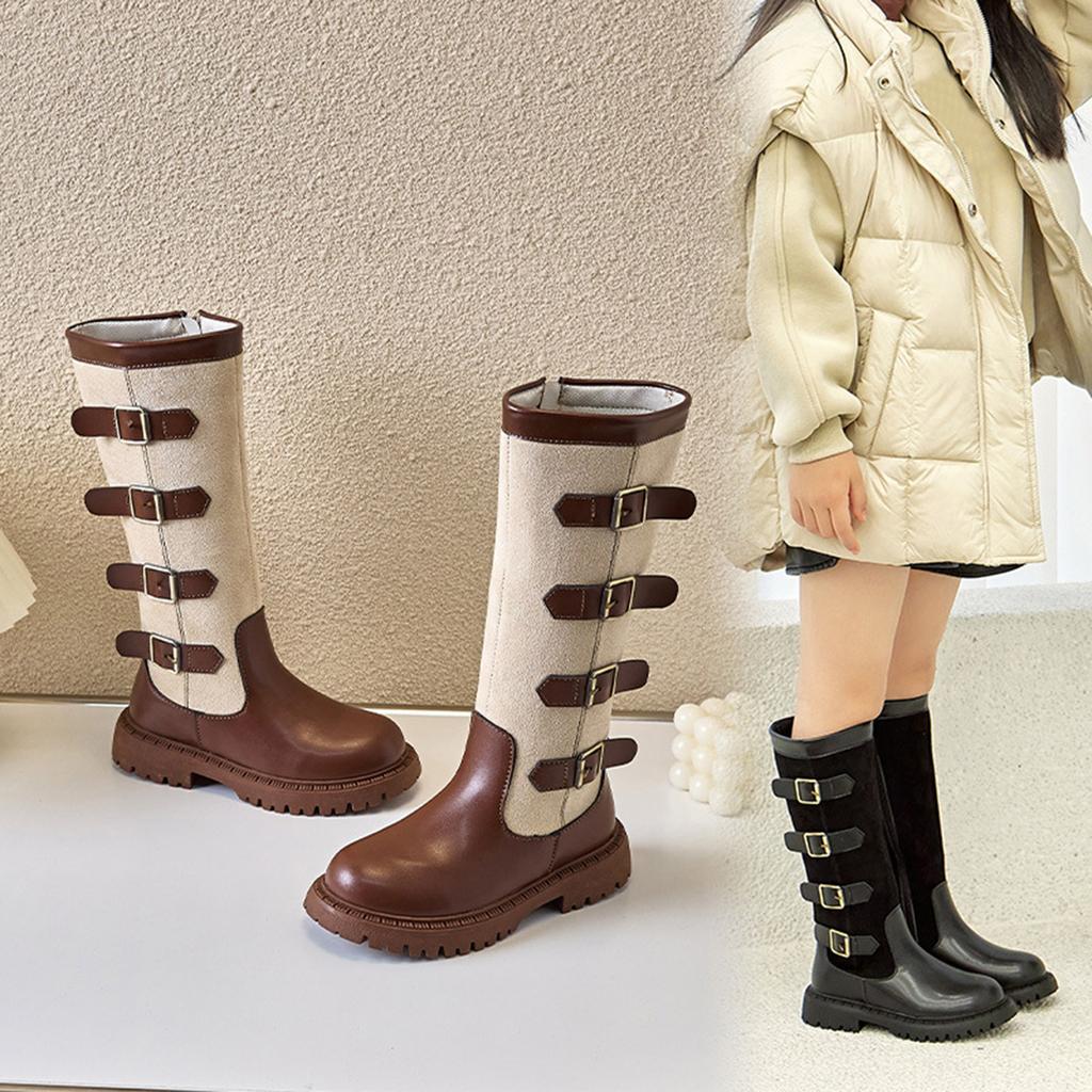 Children's Boots, Single Boots, High Waisted Straps, Side Zippers Boots