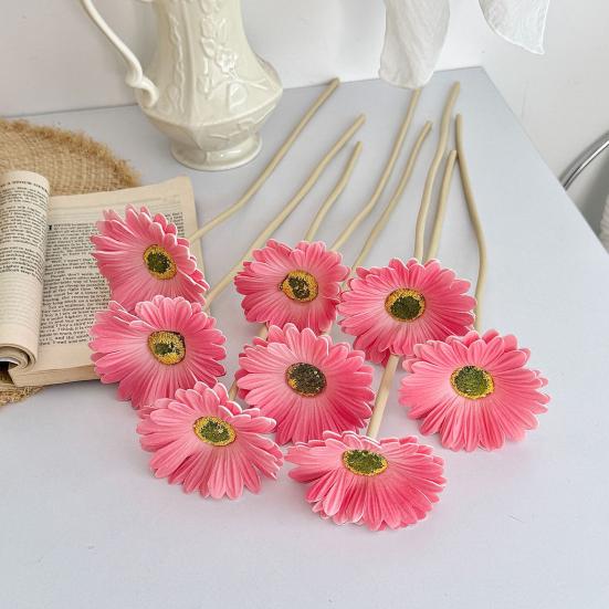 Artificial Gerbera Flowers with Bendable Stems Fake Silk African Gerbera Flower Boho Faux Wildflower for Wedding Bridal Party Home Kitchen Decor