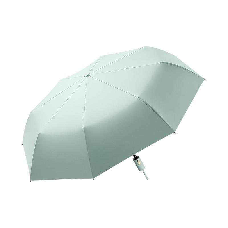 Three-fold Automatic Black UV Protection Umbrella with Double Rib and Wind Resistance for Rain and Shine