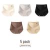 10A Antibacterial High-Waisted Plus Size Seamless Nude Feel Mulberry Silk Tummy Control Boyshorts/Thongs for Women