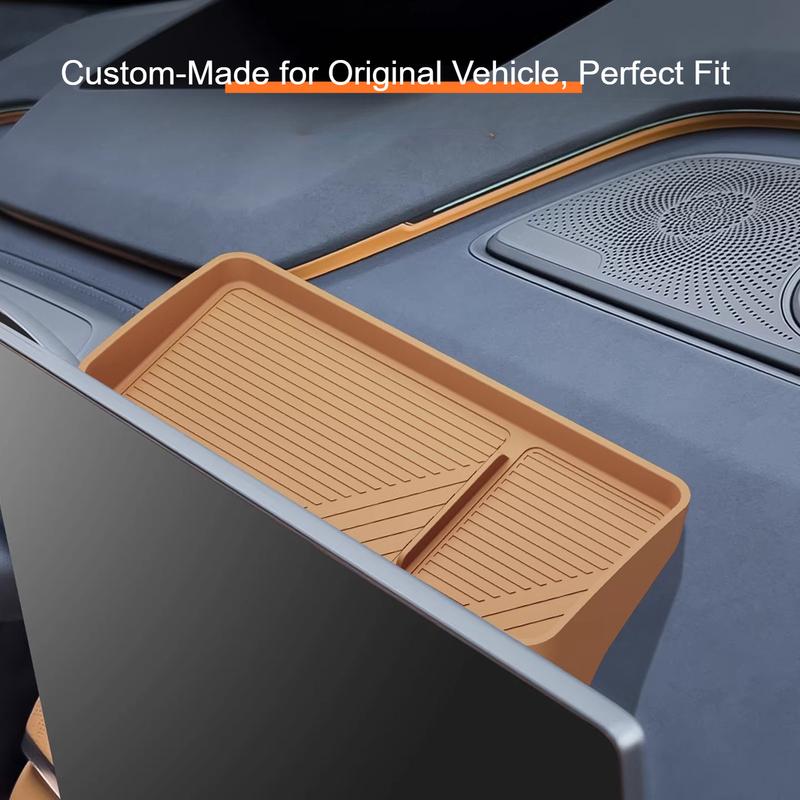 For Zeekr 001 2024-2026 Car Storage Box Behind Central Control Screen Auto Silicone Waterproof Anti-fouling Storage Box