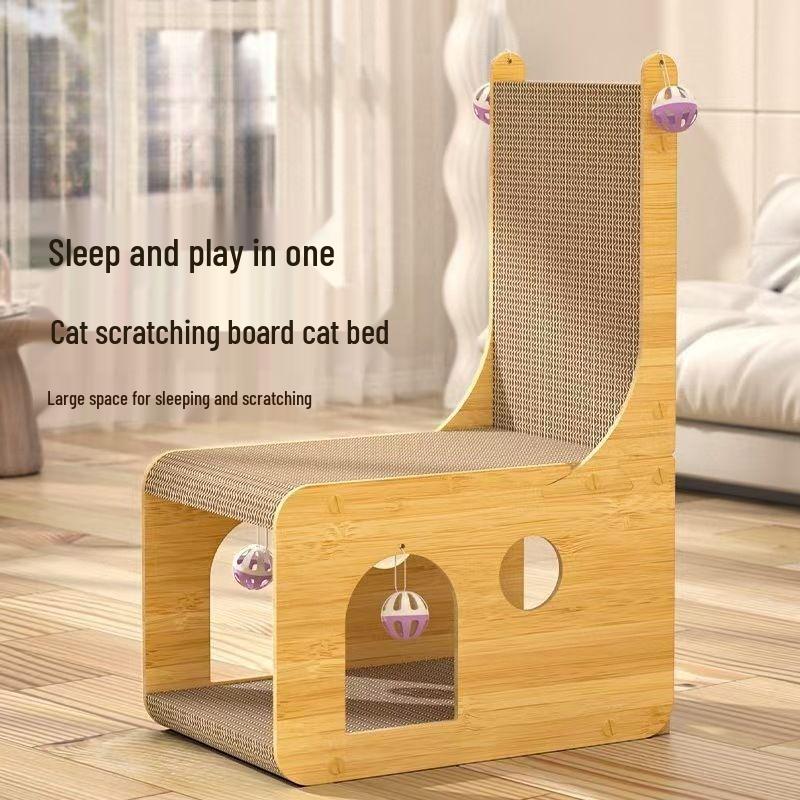 Cat Scratching Villa Sofa: Wear-Resistant, Non-Shedding, Double-Layer Corrugated Paper Cat House & Toy for All Seasons