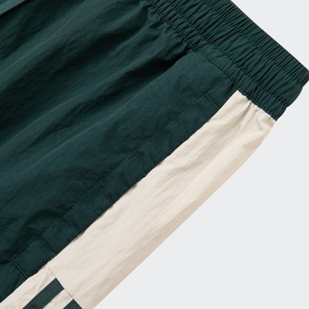 Adidas Colorblock Design Sports Drawstring Mid-Waist Woven Shorts Men Bottoms Midnight-Green JN4511