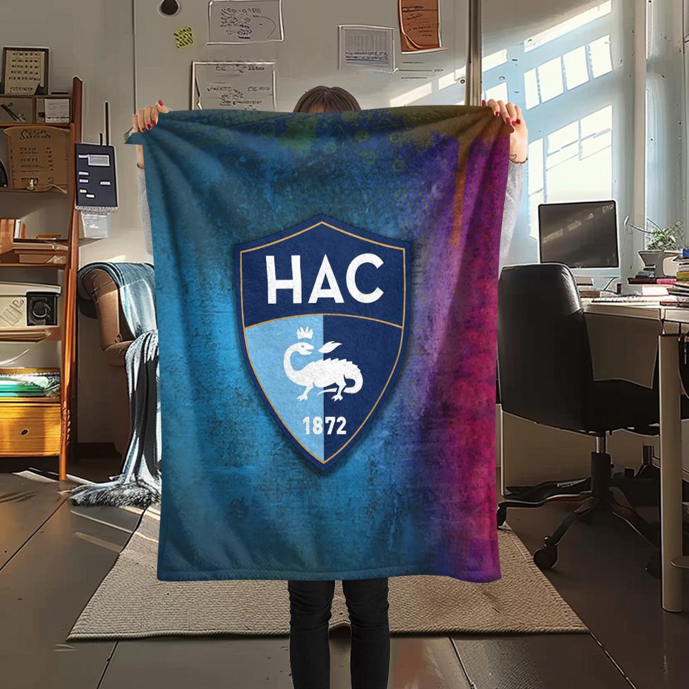Le Havre Athletic Club Flannel Blanket, High Quality Comfortable for All Seasons, Home Decor, Warmth and Comfort