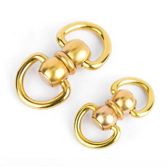 3 stk nøkkelring Vintage messing dobbel rotasjon nøkkelringer Praktisk slitesterk maskinvarekontakt for hjemmet