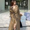 Trench coat da donna kaki di media lunghezza in stile britannico - Collezione Primavera/Autunno 2025