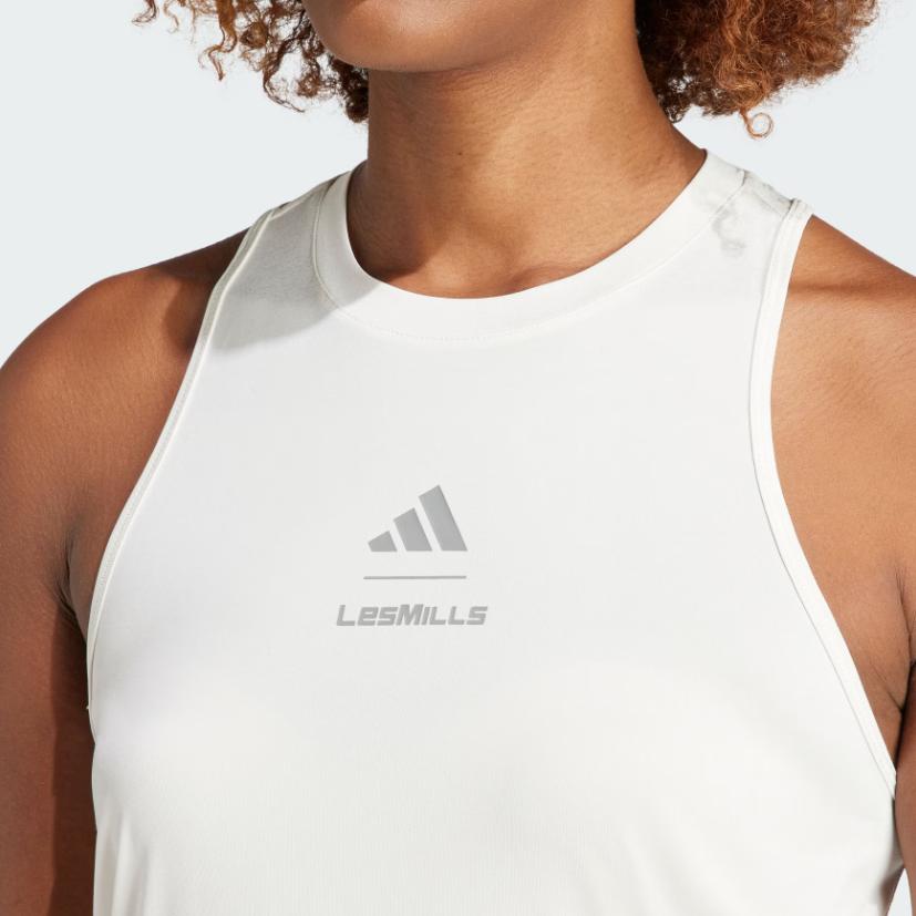 adidas Canotta Grafica Donna Les Mills Bianco Gesso Streetwear Donna IS2361