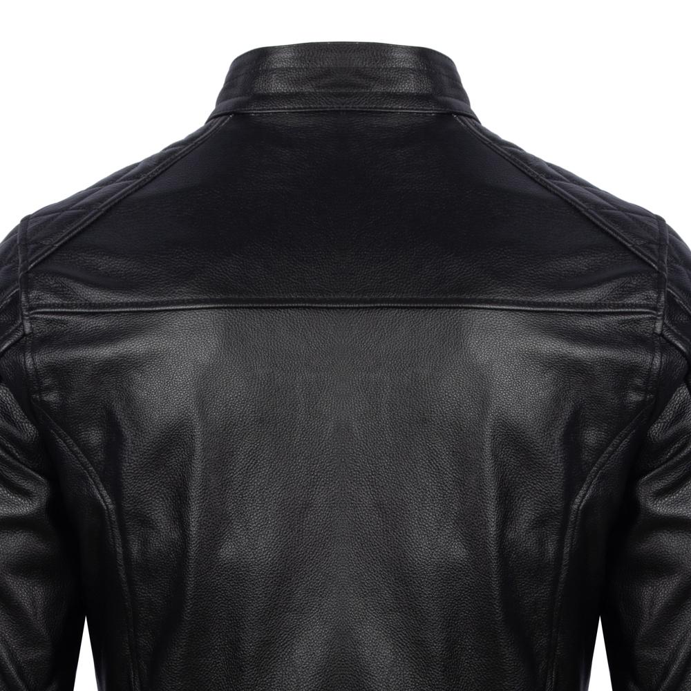 Black Motorcycle Jackets Genuine Cowhide Leather Coats Men Leather Jacket Riding Biker Jackets For Men Clothing Winter