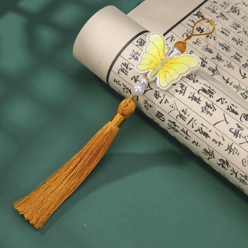1PC Pearl Phone Bag Butterfly Tassel Hanging Ornament Embroidery Exquisite
