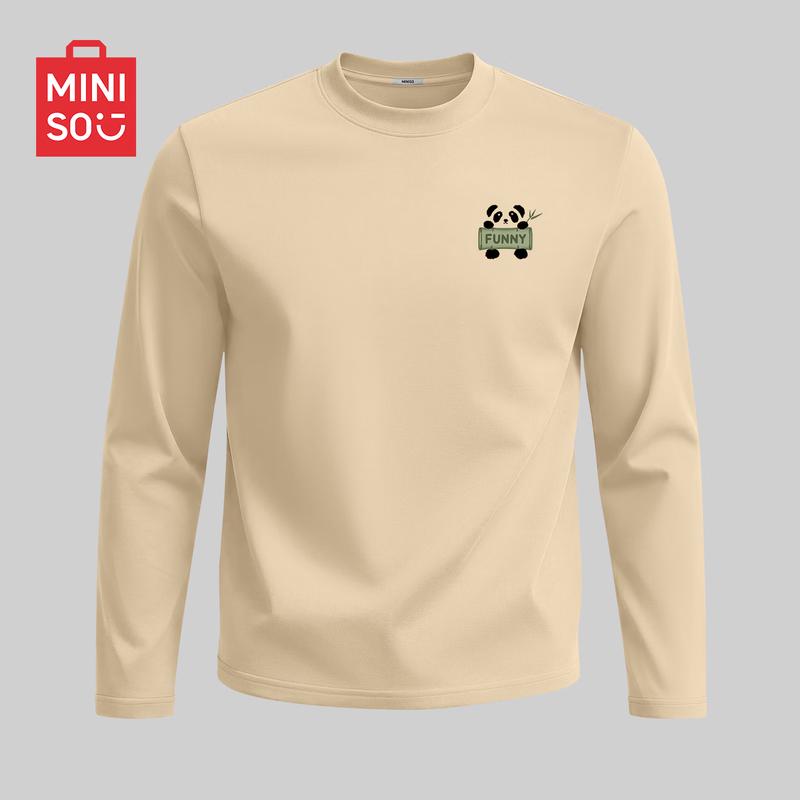 MINISO Men's Pure Cotton Long Sleeve Casual Tee