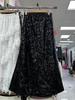 Elegant Coffee Sequin Mermaid Midi Skirt for Women - 2025 Autumn/Winter Collection