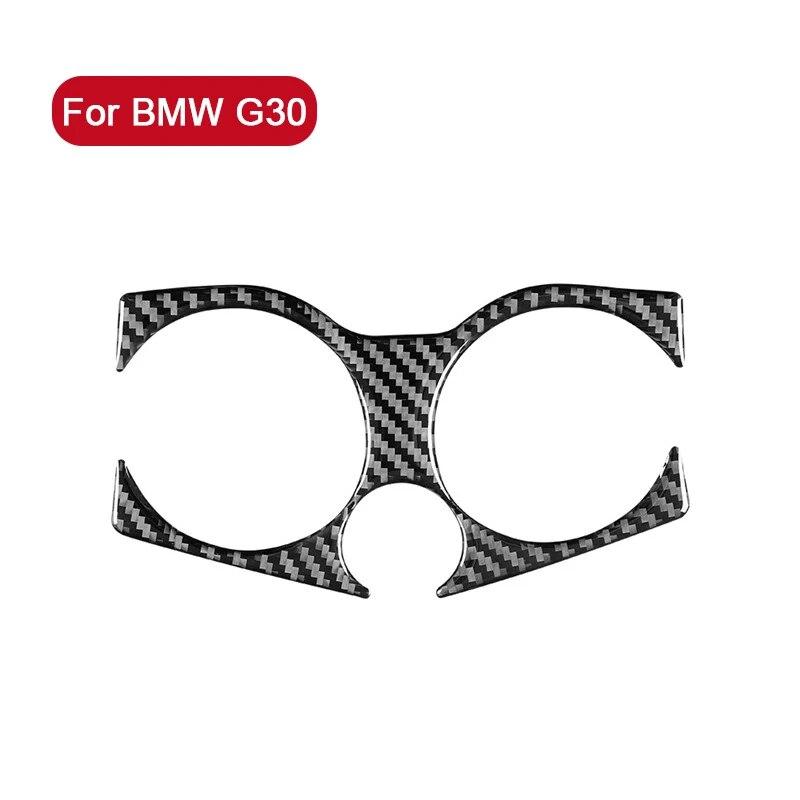 For BMW G20 5 Series 2018- Car Cup Holder Trim Decals Carbon Fiber Sticker Auto Interior Accessories