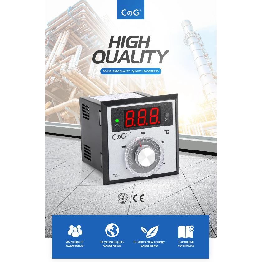TED 72*72mm K J PT100 Type AC220V 110V 24V 380V Knob 0-100 300 400 600 Degree Digital Thermostat Powered Temperature Controller